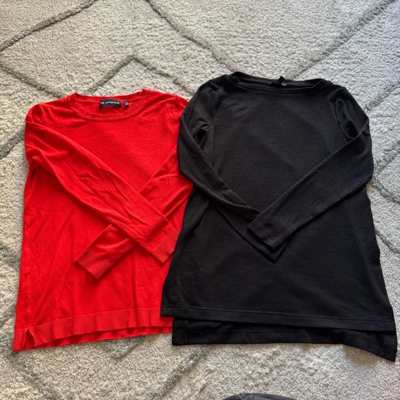 Lightweight sweater bundle long sleeve tops black red XS small - Picture 5 of 9
